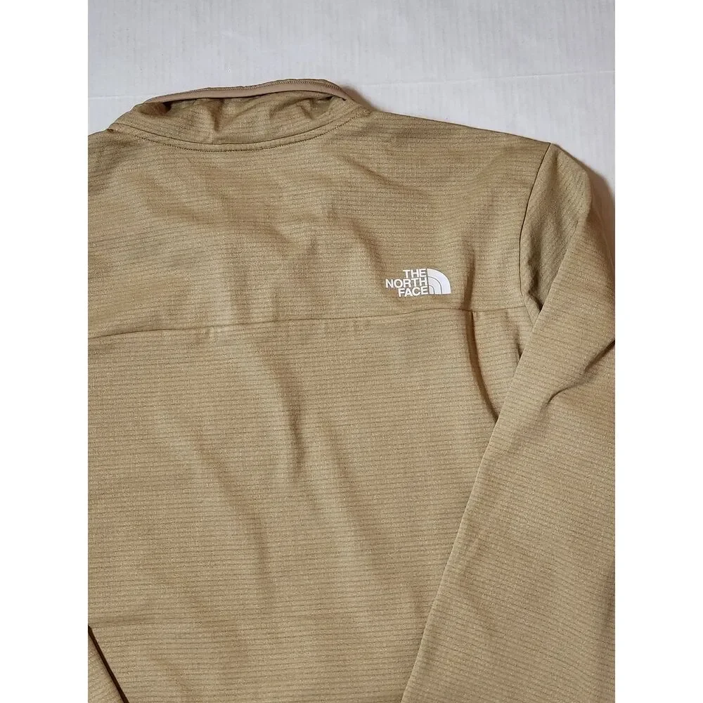 The North Face Men’s XXL Khaki Stone Trail Grid Quarter‑Zip Fleece